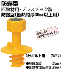 MSH-3YL 未来 ニューカラーインサート(断熱材用)(3分ボルト用)黄(20個