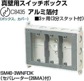 SM40-3WNFDK 未来工業 結露防止ボックス(真壁用スイッチボックス) 即配