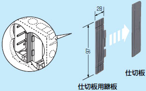 51M 未来工業 仕切板用継板(10個入)