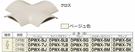 OPWX-7J 未来工業 クロス (ワイドタイプ) OP7型 ベージュ 即配・速配
