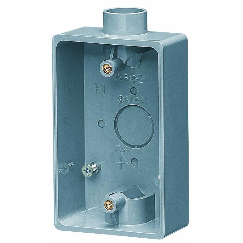 PVR16-2 未来工業 露出スイッチボックス(グレー)