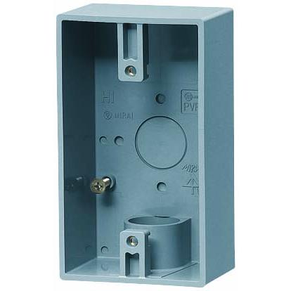 PVR16-1L 未来工業 露出スイッチボックス 防滴プレート用 1方出 グレー