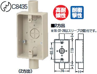 SW2-16 未来工業 露出スイッチボックス(1ヶ用)グレー 即配・速配なら