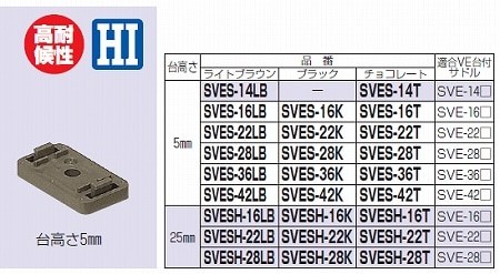 SVES-36T 未来工業 VE台付サドル用スペーサー チョコレート (20個入