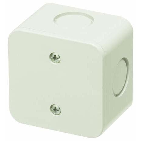 PVS-NM 未来工業 露出用ミニボックス(側面ノック付、ミルキーホワイト