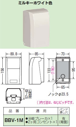 BBV-1M 未来工業 ブレーカボックス(IP44、ミルキーホワイト) 即配