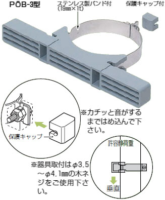 POB-3L 未来工業 鋼管用ポールバンド(ベージュ)