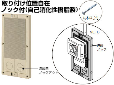 BF-3622J 未来工業 取付自在板(ノック付)(ベージュ)