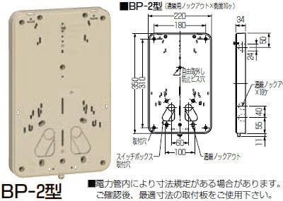 BP-2G 未来工業 積算電力計・計器箱取付板(グレー)