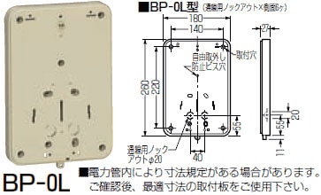 BP-0LDG 未来工業 積算電力計・計器箱取付板(ダークグレー)