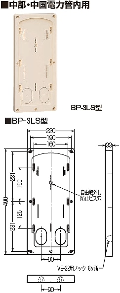 BP-3LSG 未来工業 計器箱取付板 グレー