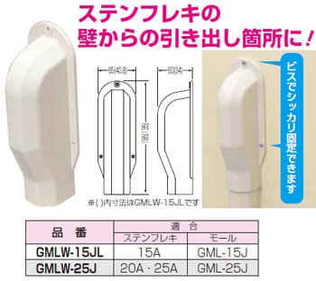 GMLW-15JL 未来工業 貫通カバー(ガス配管用)