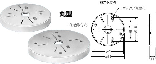 POW-105W 未来工業 ポリ台(丸型)(白) 即配・速配ならプロ向け電材