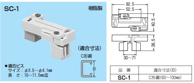 SC-1 未来工業 ビームラックル(C形鋼用)(10個入)