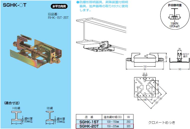 SGHK-20T 未来工業 H・I形鋼用ビームラックル