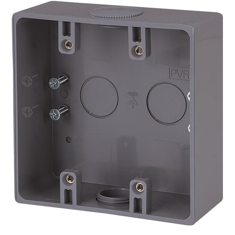 PVR-BKW 未来工業 露出スイッチボックス ブランクタイプ 2ヶ用 グレー
