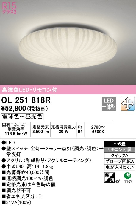 LGC21162K パナソニック LEDシーリングライト 調光・調色 ～6畳
