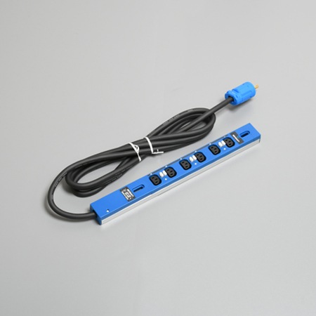 HAC9060LS-BL アメリカン電機 IEC C-13 コンセントバー6個口 青 ロック