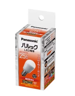 LDA3LHE17S2A1K パナソニック LED電球 E17口金 下方向 パルック 即配