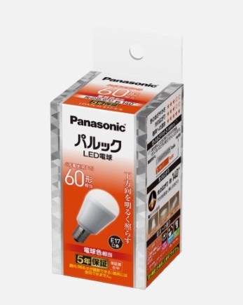 LDA7LHE17S6A1K パナソニック LED電球 E17口金 下方向 パルック 即配