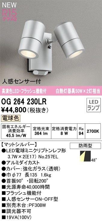 LGWC40481LE1 パナソニック 人感センサー付 屋外用LEDスポットライト