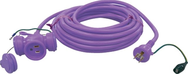 KM03-10JP-PURPLE 因幡電機 3P防水型延長コード 紫色
