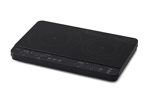 IHK-WT41-B アイリスオーヤマ IHコンロ 2口 最大1400W 電源コード2.5m ブラック