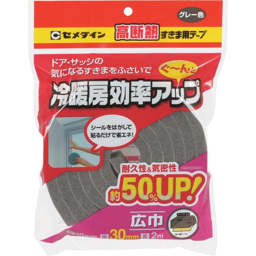 TP523 セメダイン 高断熱すきま用テープ 10mm×30mm×2m グレー TP-523