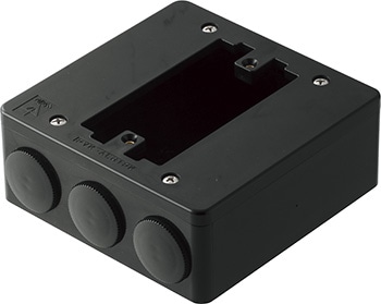 PVK-ALN1PKK 未来工業 PVKボックス 器具用 大形四角 浅型 おねじキャップ付 ブラック