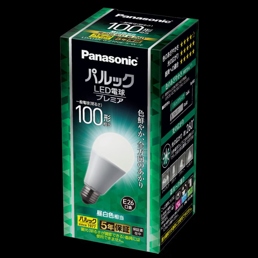 LDA13N-G/Z100E/S/W/F  パナソニック LED電球 E26口金 一般電球タイプ パルックプレミア 全方向タイプ 100形相当 昼白色