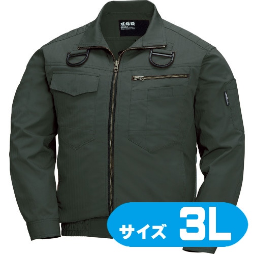 XE98102623L XEBEC 綿薄手現場服ヘリンボンフルハーネス仕様空調服 XE98102-62-3L アーミーグリーン【ファン・バッテリー・ケーブル別売】