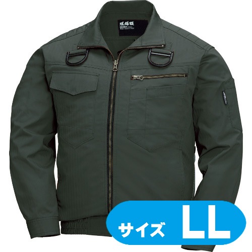 XE9810262LL XEBEC 綿薄手現場服ヘリンボンフルハーネス仕様空調服 XE98102-62-LL アーミーグリーン【ファン・バッテリー・ケーブル別売】