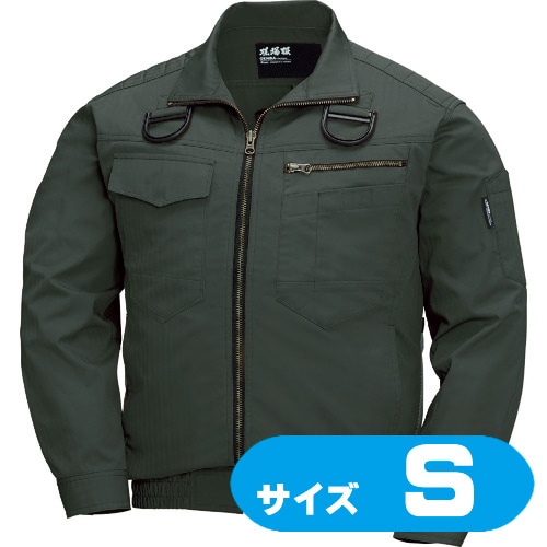 XE9810262S XEBEC 綿薄手現場服ヘリンボンフルハーネス仕様空調服 XE98102-62-S アーミーグリーン【ファン・バッテリー・ケーブル別売】