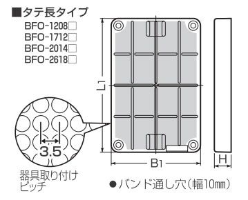 BFO-1712K 未来工業 取付自在板 縦長タイプ ブラック 即配・速配なら