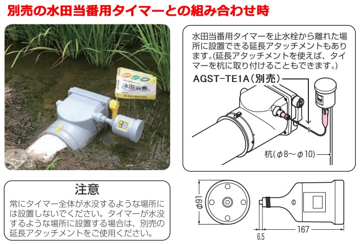 AGST-SV100 未来工業 水田当番用止水栓 100サイズ用 即配・速配