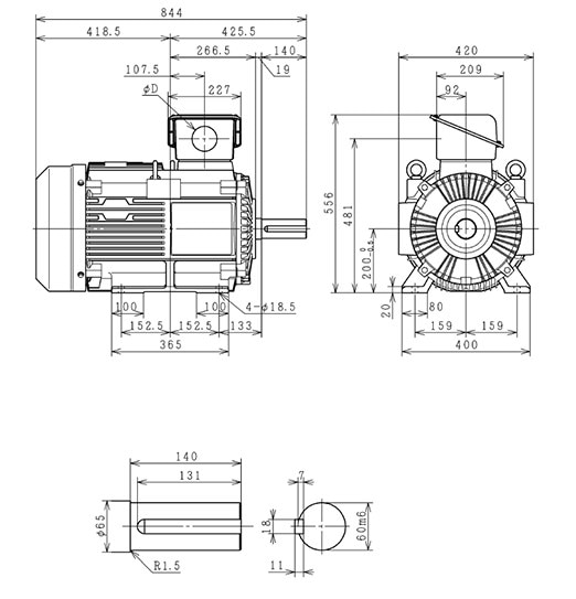 【メーカー直送】【車上渡し】TFO-LKK-4P-37kW-200/400V 日立産機 三相 トップランナーモーター 全閉外扇型 脚取付 屋内型 TFO-LKK型 4極 37kW 200/400V