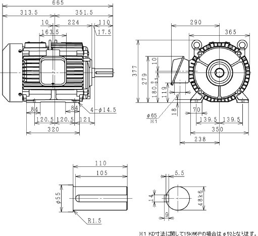 メーカー直送】【車上渡し】TFO-LKK-6P-15kW-200V 日立産機 三相
