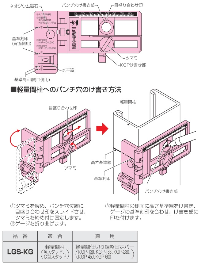LGS-KG 未来工業 LGS用け書きゲージ 即配・速配ならプロ向け電材・照明