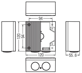 PVK-DAUMK 未来工業 PVKデザインボックス 120×120×55.6 マットブラック