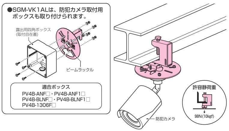 SGM-VK1AL 未来工業 ビームラックル H・L形鋼用