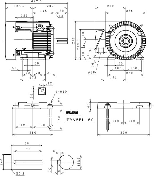 メーカー直送】【車上渡し】TFO-LKK-4P-5.5kW-400V 日立産機 三相