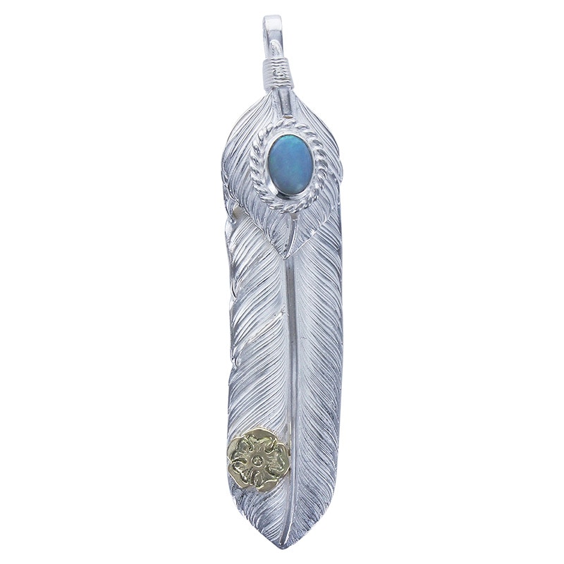 L flight feather 02 L flight heart feather 02 opal 6×8 cup S K18 flower metal