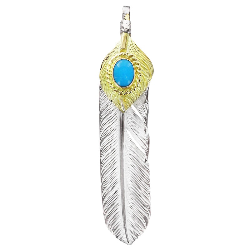 L flight feather 01 L K18 flight heart feather 01 turquoise 6×8 K18 cup