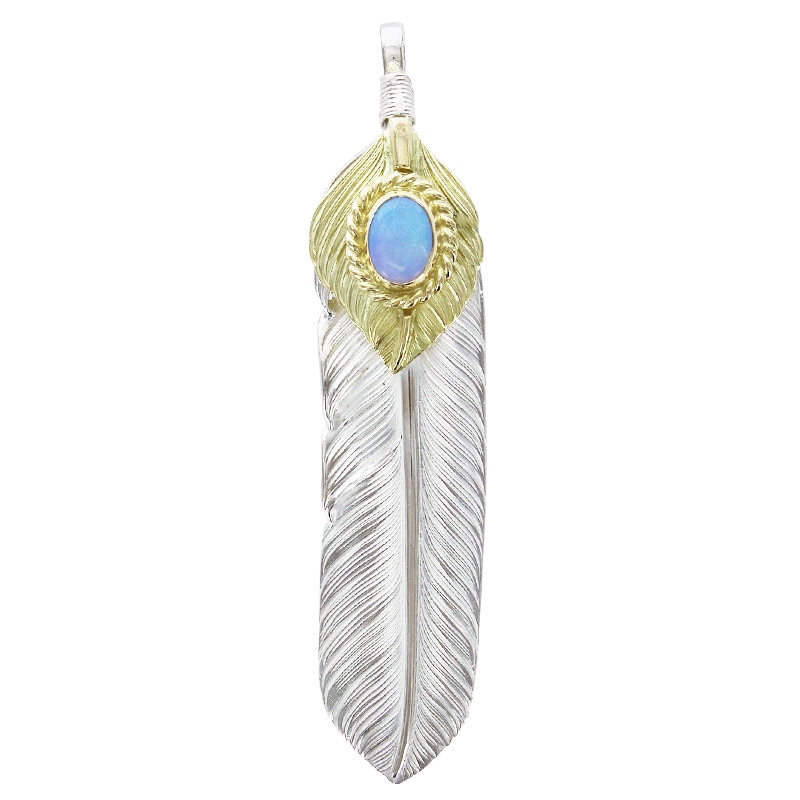 L flight feather 02 L K18 flight heart feather 02 opal 6×8 K18 cup