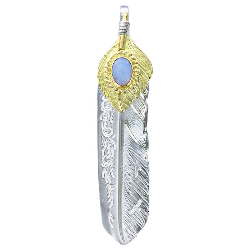 L arabesque flight feather 01 L K18 flight heart feather 01 opal 6×8 K18 cup