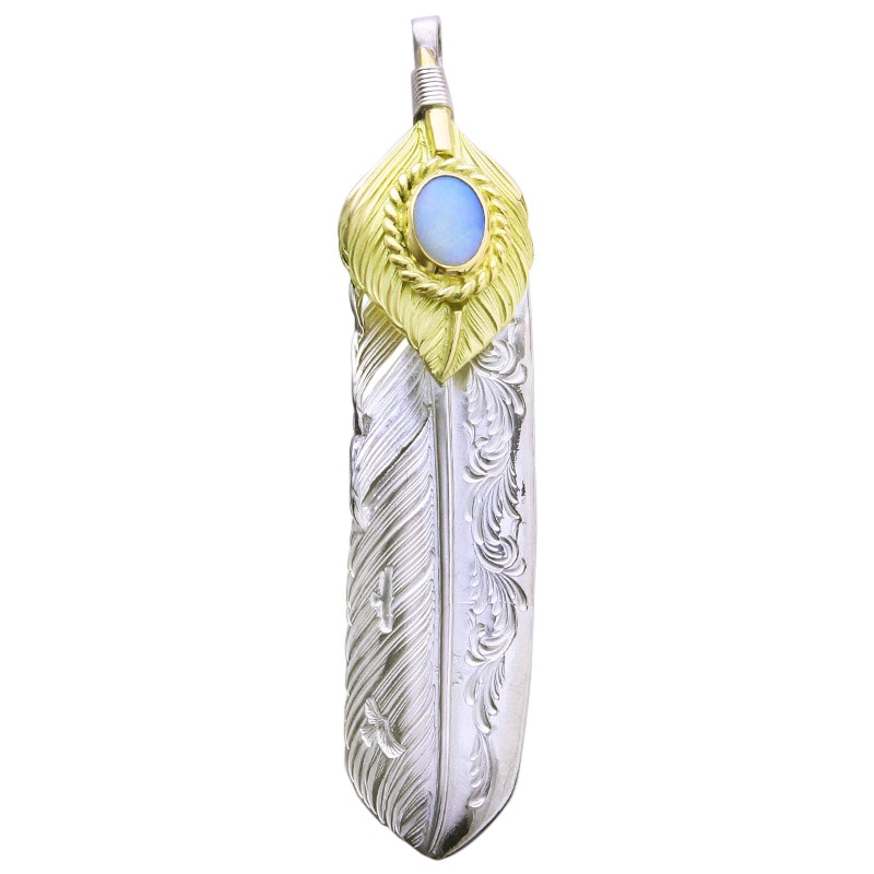 L arabesque flight feather 02 L K18 flight heart feather 02 opal 6×8 K18 cup
