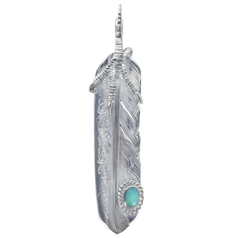 L arabesque flight feather 01 eagle claw pendant 02 opal 5×7 cup