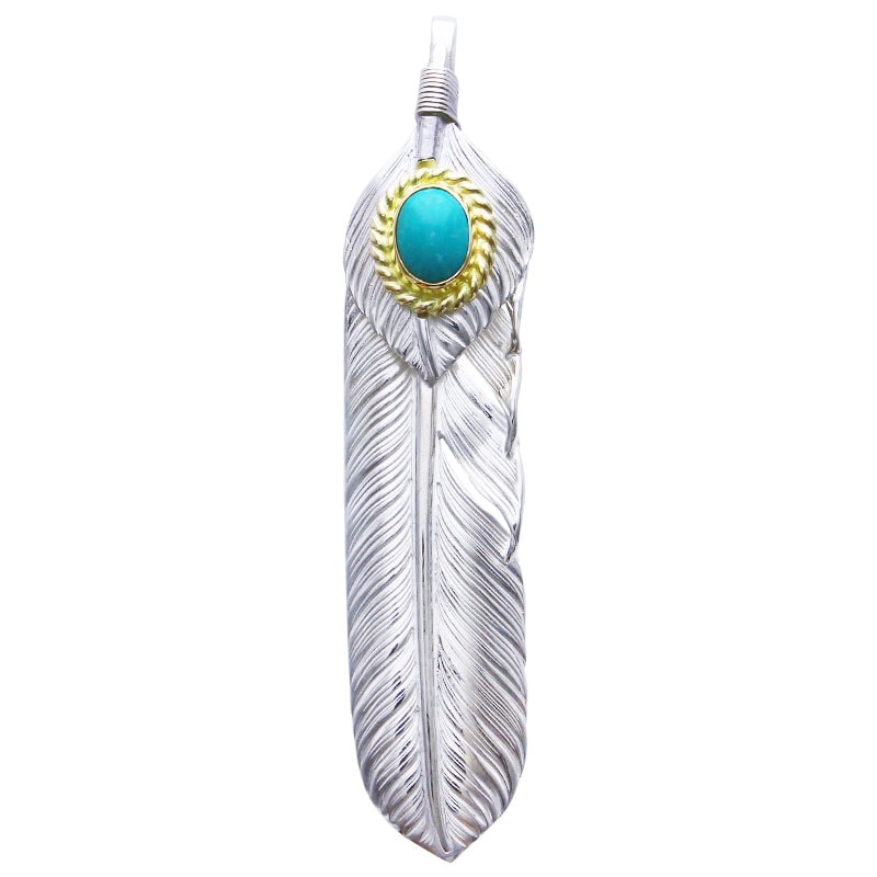 L flight feather 01 L flight heart feather 01 turquoise 6×8 K18 cup