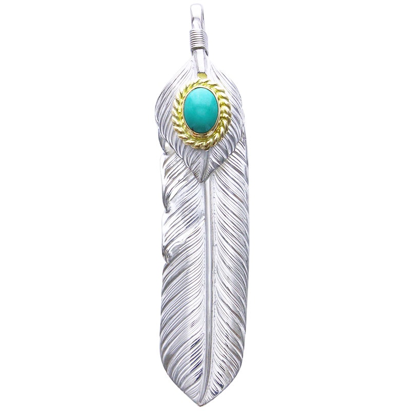 L flight feather 02 L flight heart feather 02 turquoise 6×8 K18 cup