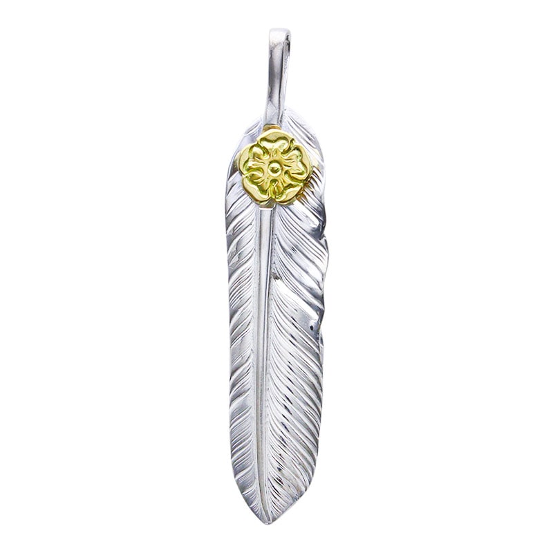 S flight feather 01 S K18 flower metal